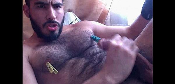  Cineabhot Mexican muscular wolf cum on face Chacal se viene en su cara y barba